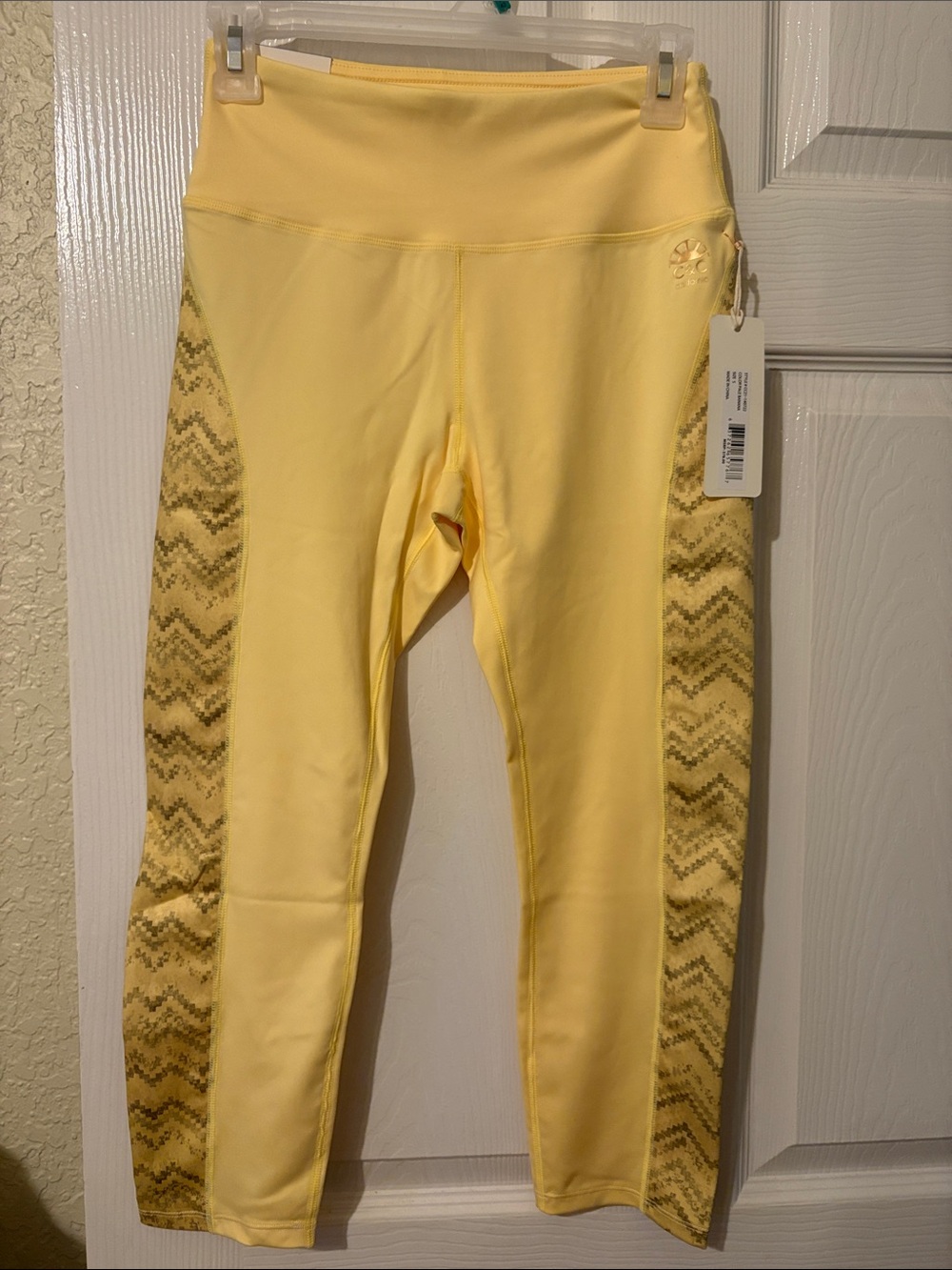 C&C California Yellow Girls' Leggings with Chevron Side Panels
